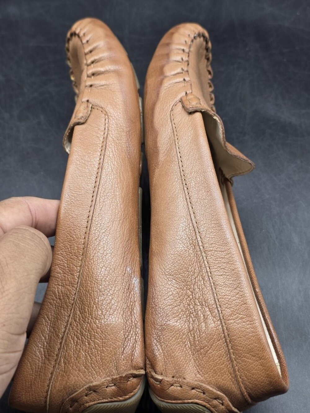 Cole Haan Shoes Women Size 10 Brown Evelyn driver Leather Moccasin Flats Slip On - Picture 8 of 12
